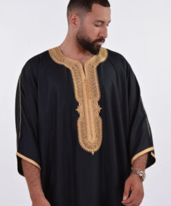 LINEN MOROCCAN THOBE FOR MEN – BUTTERFLY EMBROIDERY