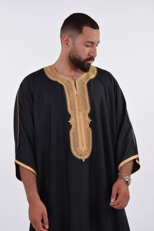 LINEN MOROCCAN THOBE FOR MEN – BUTTERFLY EMBROIDERY