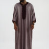 Linen Moroccan Thobe for men - Handmade Embroidery