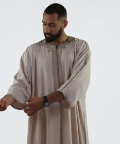 Linen Moroccan Thobe for Men Handmade Debana