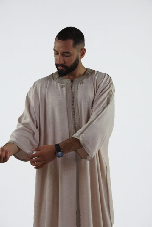 Linen Moroccan Thobe for Men Handmade Debana