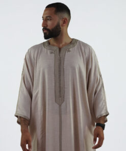 Linen Moroccan Thobe for Men Handmade Debana