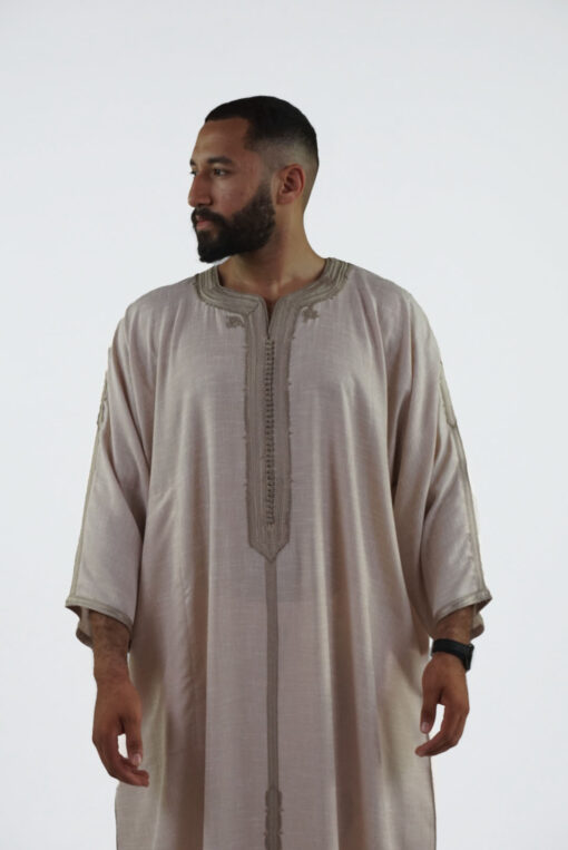 Linen Moroccan Thobe for Men Handmade Debana