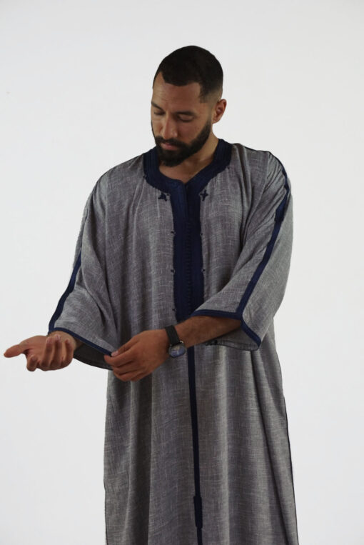 Linen Moroccan Thobe for Men Handmade Debana