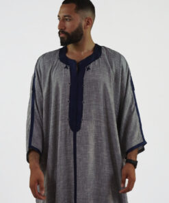 Linen Moroccan Thobe for Men Handmade Debana